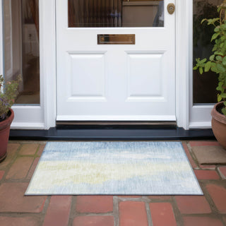 Piper Looms Chantille Abstract ACN1844 Denim Machine Washable Area Rug Scatter Outdoor Lifestyle Image Feature