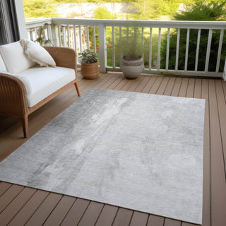 Piper Looms Chantille Abstract ACN1844 Gray Machine Washable Area Rug Outdoor Lifestyle Image Feature