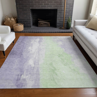 Piper Looms Chantille Abstract ACN1844 Lavender Machine Washable Area Rug Lifestyle Image Feature