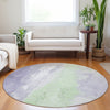 Piper Looms Chantille Abstract ACN1844 Lavender Machine Washable Area Rug Round Lifestyle Image Feature