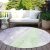 Piper Looms Chantille Abstract ACN1844 Lavender Machine Washable Area Rug Round Outdoor Lifestyle Image Feature