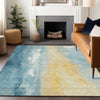 Piper Looms Chantille Abstract ACN1844 Teal Machine Washable Area Rug Lifestyle Image Feature