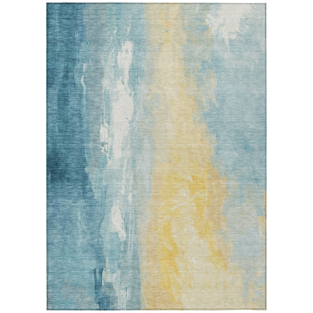 Piper Looms Chantille Abstract ACN1844 Teal Machine Washable Area Rug main image