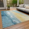 Piper Looms Chantille Abstract ACN1844 Teal Machine Washable Area Rug Outdoor Lifestyle Image Feature