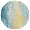 Piper Looms Chantille Abstract ACN1844 Teal Machine Washable Area Rug Round Main Image