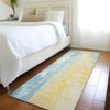 Piper Looms Chantille Abstract ACN1844 Teal Machine Washable Area Rug Runner Lifestyle Image Feature