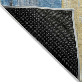 Piper Looms Chantille Abstract ACN1845 Blue Machine Washable Area Rug Backing Image