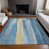 Piper Looms Chantille Abstract ACN1845 Blue Machine Washable Area Rug Lifestyle Image Feature