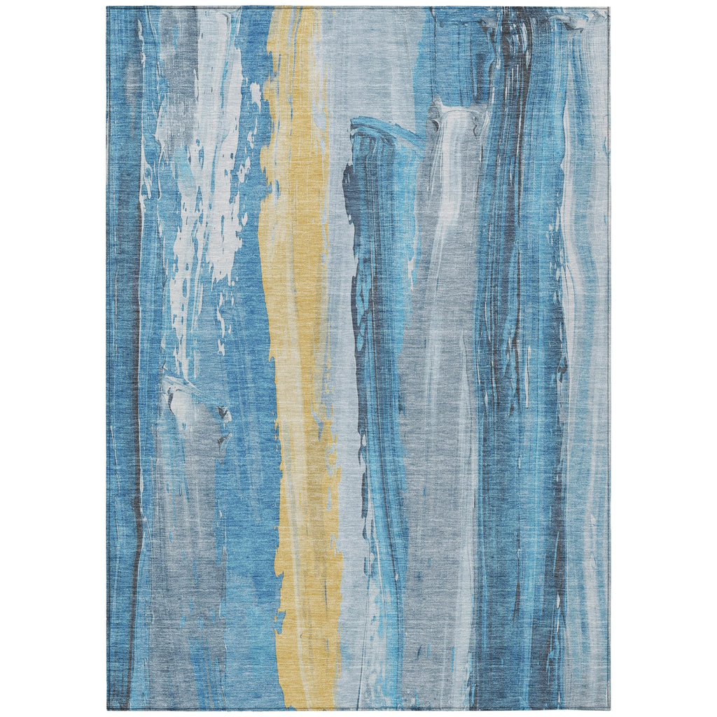 Piper Looms Chantille Abstract ACN1845 Blue Machine Washable Area Rug main image