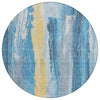 Piper Looms Chantille Abstract ACN1845 Blue Machine Washable Area Rug Round Main Image