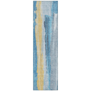 Piper Looms Chantille Abstract ACN1845 Blue Machine Washable Area Rug Runner Main Image