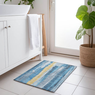 Piper Looms Chantille Abstract ACN1845 Blue Machine Washable Area Rug Scatter Lifestyle Image Feature