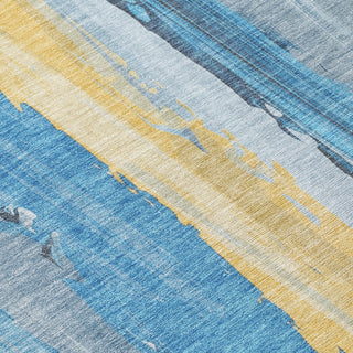 Piper Looms Chantille Abstract ACN1845 Blue Machine Washable Area Rug Swatch Image