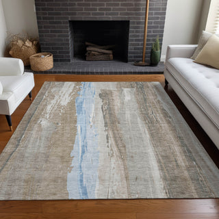 Piper Looms Chantille Abstract ACN1845 Mocha Machine Washable Area Rug Lifestyle Image Feature