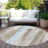 Piper Looms Chantille Abstract ACN1845 Mocha Machine Washable Area Rug Round Outdoor Lifestyle Image Feature