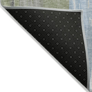 Piper Looms Chantille Abstract ACN1845 Olive Machine Washable Area Rug Backing Image