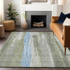 Piper Looms Chantille Abstract ACN1845 Olive Machine Washable Area Rug Lifestyle Image Feature