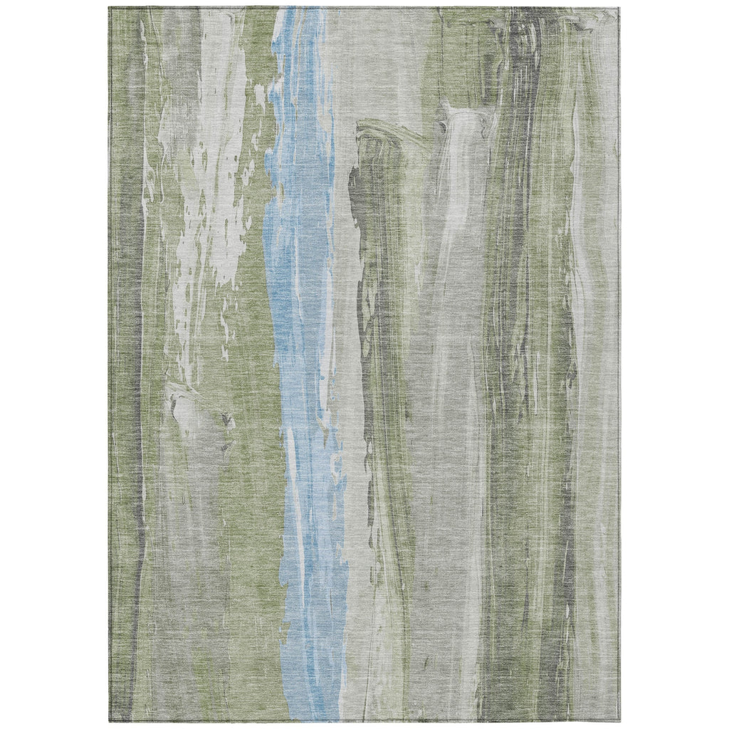 Piper Looms Chantille Abstract ACN1845 Olive Machine Washable Area Rug main image