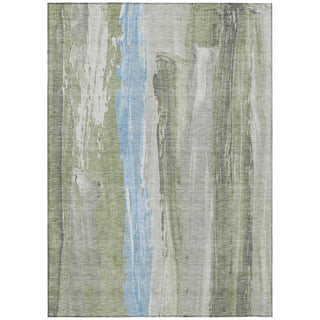 Piper Looms Chantille Abstract ACN1845 Olive Machine Washable Area Rug main image
