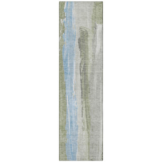 Piper Looms Chantille Abstract ACN1845 Olive Machine Washable Area Rug Runner Main Image
