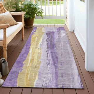 Piper Looms Chantille Abstract ACN1845 Purple Machine Washable Area Rug Runner Outdoor Lifestyle Image Feature
