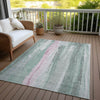 Piper Looms Chantille Abstract ACN1845 Sage Machine Washable Area Rug Outdoor Lifestyle Image Feature