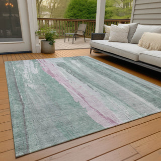 Piper Looms Chantille Abstract ACN1845 Sage Machine Washable Area Rug Outdoor Lifestyle Image Feature