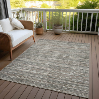 Piper Looms Chantille Stripes ACN1846 Beige Machine Washable Area Rug Outdoor Lifestyle Image Feature