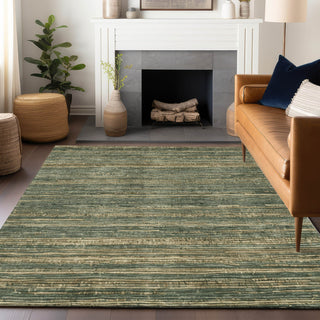 Piper Looms Chantille Stripes ACN1846 Fern Machine Washable Area Rug Lifestyle Image Feature