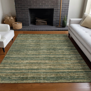Piper Looms Chantille Stripes ACN1846 Fern Machine Washable Area Rug Lifestyle Image Feature