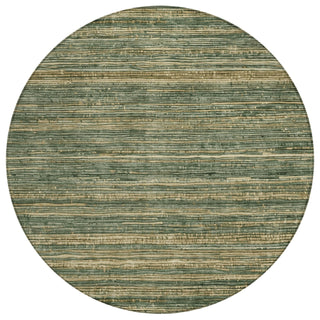 Piper Looms Chantille Stripes ACN1846 Fern Machine Washable Area Rug Round Main Image