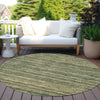 Piper Looms Chantille Stripes ACN1846 Fern Machine Washable Area Rug Round Outdoor Lifestyle Image Feature