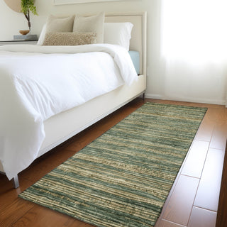 Piper Looms Chantille Stripes ACN1846 Fern Machine Washable Area Rug Runner Lifestyle Image Feature