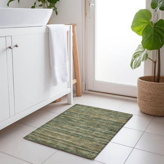 Piper Looms Chantille Stripes ACN1846 Fern Machine Washable Area Rug Scatter Lifestyle Image Feature