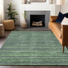 Piper Looms Chantille Stripes ACN1846 Green Machine Washable Area Rug Lifestyle Image Feature