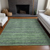 Piper Looms Chantille Stripes ACN1846 Green Machine Washable Area Rug Lifestyle Image Feature