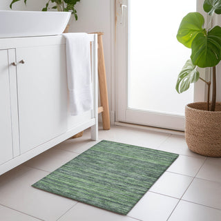 Piper Looms Chantille Stripes ACN1846 Green Machine Washable Area Rug Scatter Lifestyle Image Feature