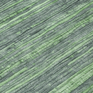 Piper Looms Chantille Stripes ACN1846 Green Machine Washable Area Rug Swatch Image