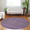 Piper Looms Chantille Stripes ACN1846 Purple Machine Washable Area Rug Round Lifestyle Image Feature