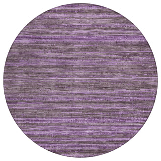 Piper Looms Chantille Stripes ACN1846 Purple Machine Washable Area Rug Round Main Image