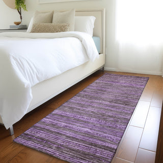 Piper Looms Chantille Stripes ACN1846 Purple Machine Washable Area Rug Runner Lifestyle Image Feature