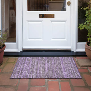 Piper Looms Chantille Stripes ACN1846 Purple Machine Washable Area Rug Scatter Outdoor Lifestyle Image Feature
