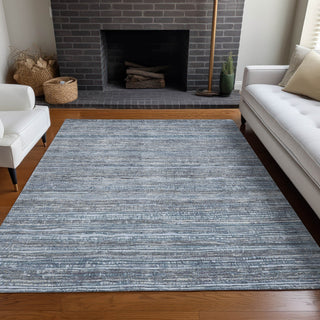 Piper Looms Chantille Stripes ACN1846 Sky Machine Washable Area Rug Lifestyle Image Feature