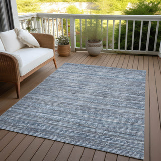 Piper Looms Chantille Stripes ACN1846 Sky Machine Washable Area Rug Outdoor Lifestyle Image Feature