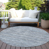 Piper Looms Chantille Stripes ACN1846 Sky Machine Washable Area Rug Round Outdoor Lifestyle Image Feature