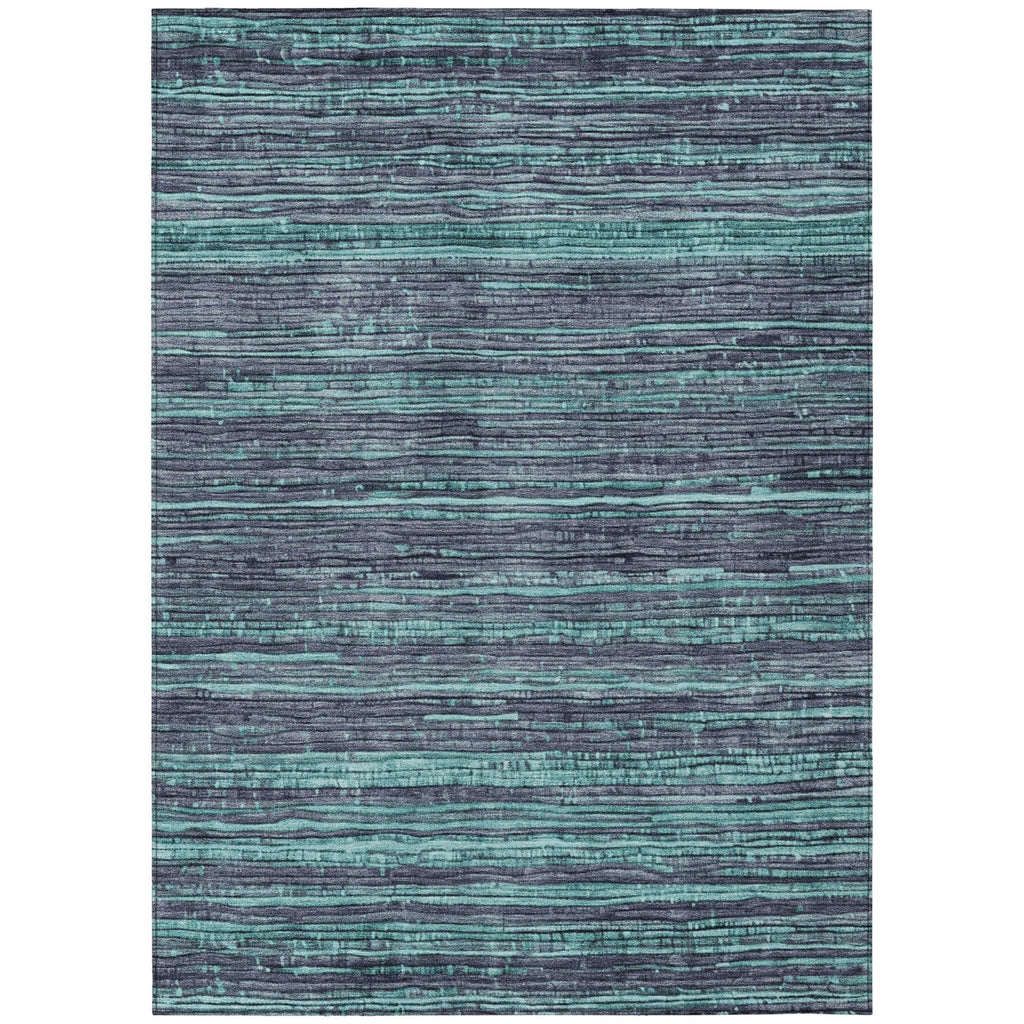 Piper Looms Chantille Stripes ACN1846 Teal Machine Washable Area Rug main image