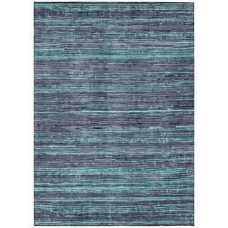 Piper Looms Chantille Stripes ACN1846 Teal Machine Washable Area Rug main image