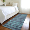 Piper Looms Chantille Stripes ACN1846 Teal Machine Washable Area Rug Runner Lifestyle Image Feature