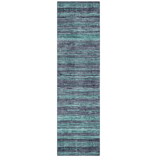 Piper Looms Chantille Stripes ACN1846 Teal Machine Washable Area Rug Runner Main Image