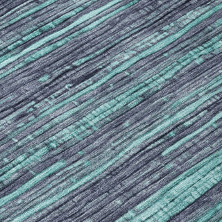 Piper Looms Chantille Stripes ACN1846 Teal Machine Washable Area Rug Swatch Image
